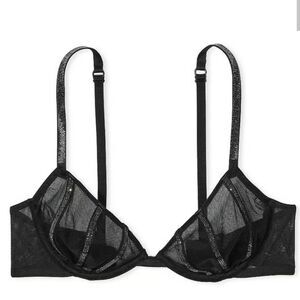1132 NWOT Victoria's Secret Sheer Shine Unlined Low-Cut Demi Bra Sz 30D